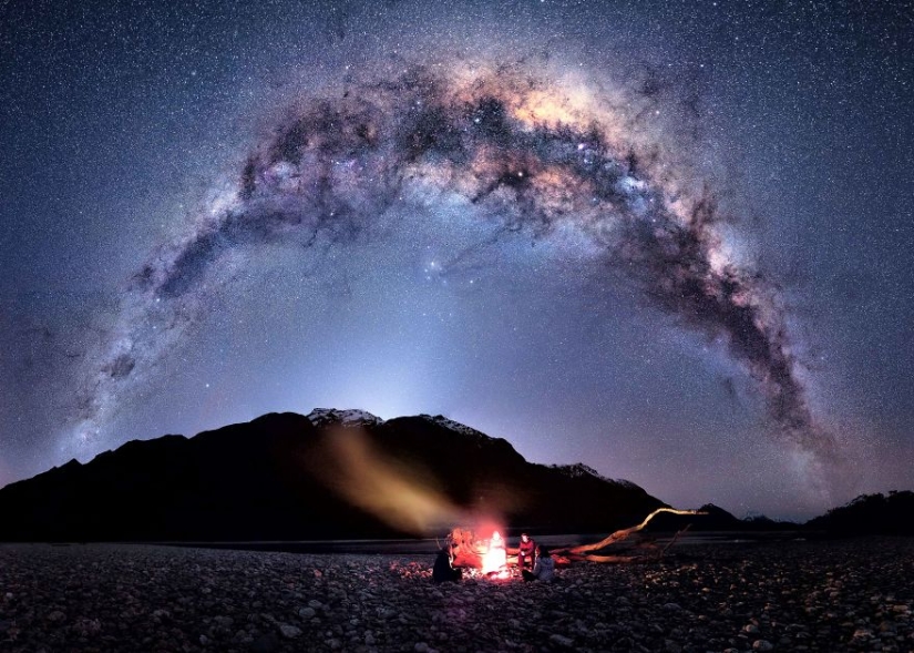 Increíble cielo estrellado en Nueva Zelanda