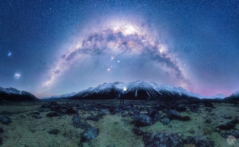 Increíble cielo estrellado en Nueva Zelanda