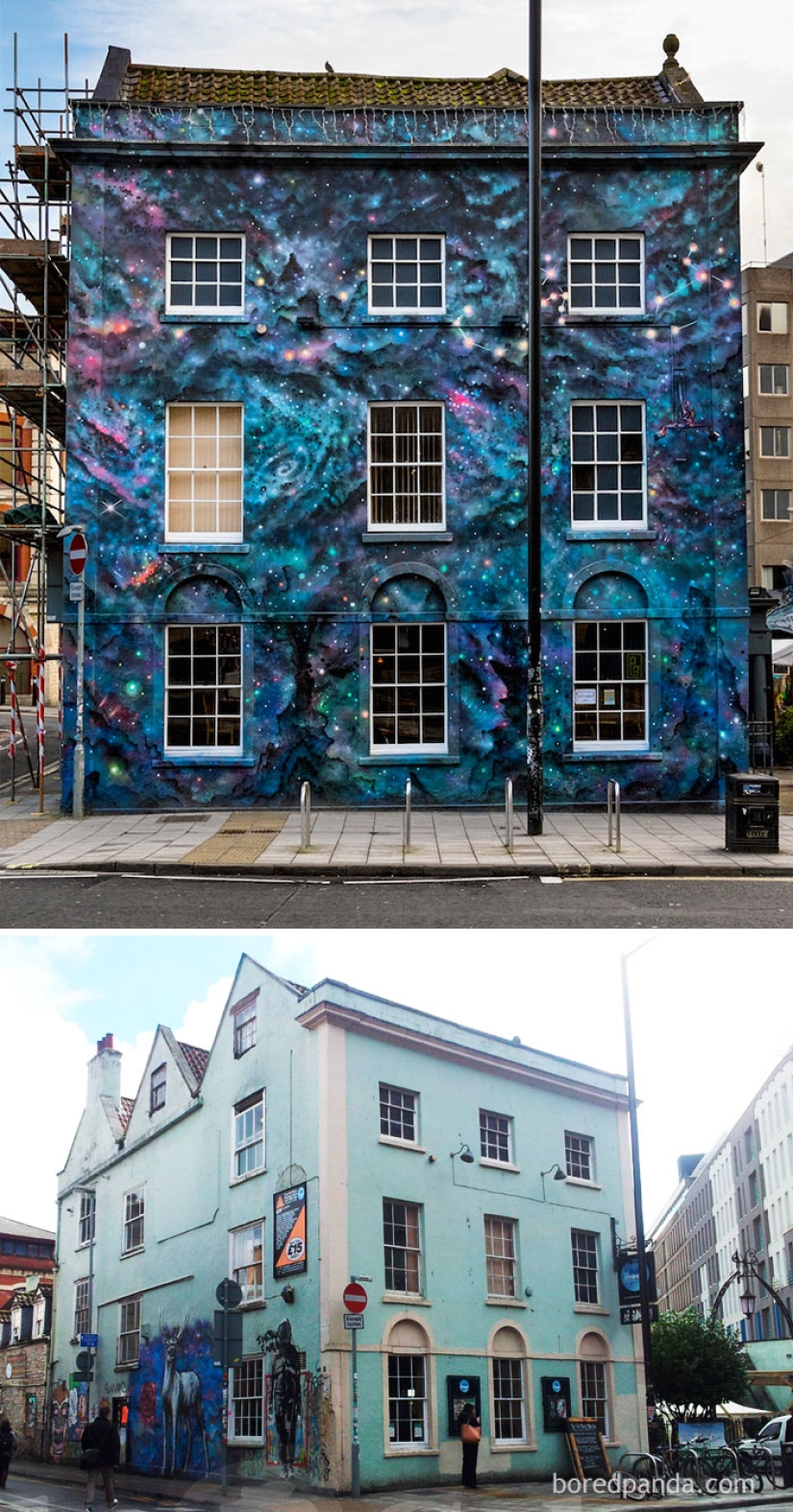 Incredible street art. Before and afterIncredible street art. Before and after