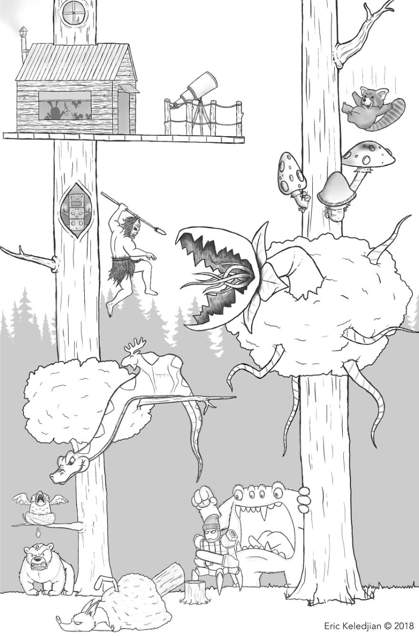 It all starts with a bear: the artist finished drawing one character every day, and that's what happened after 19 days It all starts with a bear: the artist finished drawing one character every day, and that's what happened after 19 days