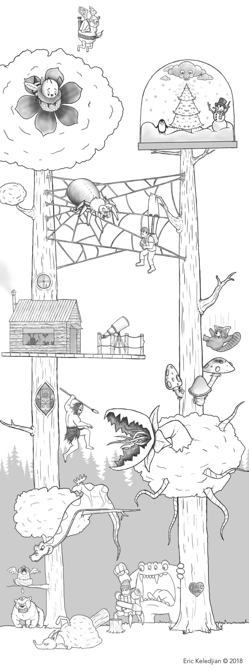 It all starts with a bear: the artist finished drawing one character every day, and that's what happened after 19 days It all starts with a bear: the artist finished drawing one character every day, and that's what happened after 19 days