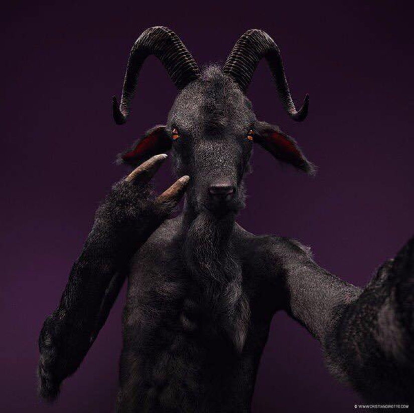 Italian artist Christian Girotto ridiculed modern fashion on selfies