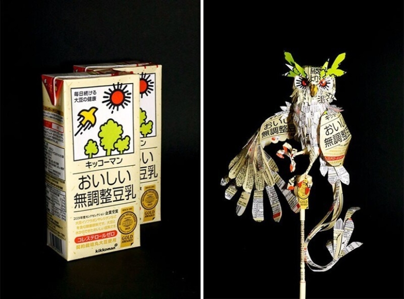 Japanese artist Harukiru transforms packaging into works of art
