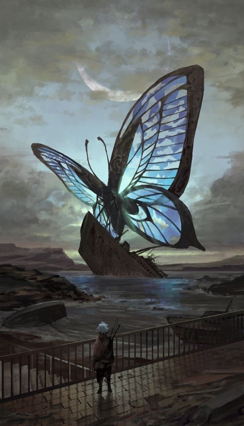 Japanese illustrator imagines a world where people live among giant animals