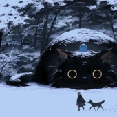 Japanese illustrator imagines a world where people live among giant animals