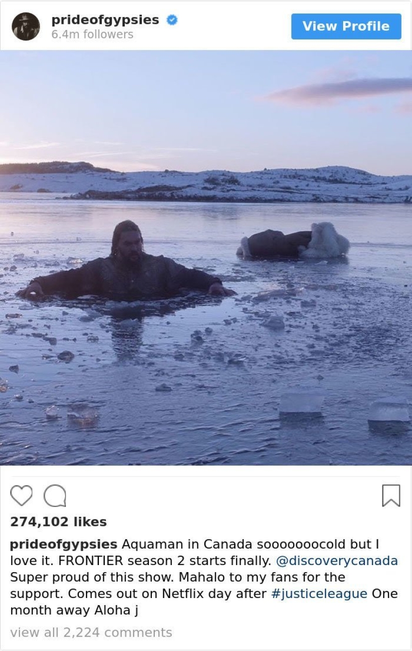 Jason Momoa is the coolest guy on Instagram