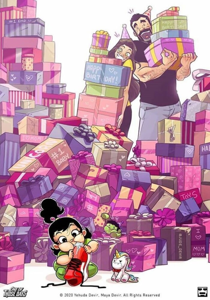 Joys and difficulties of parenthood: an artist from Israel draws comics about his wife and daughter