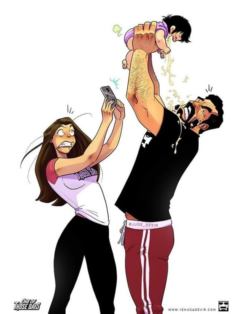 Joys and difficulties of parenthood: an artist from Israel draws comics about his wife and daughter