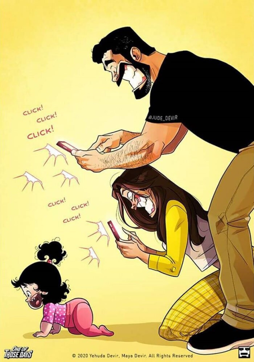 Joys and difficulties of parenthood: an artist from Israel draws comics about his wife and daughter