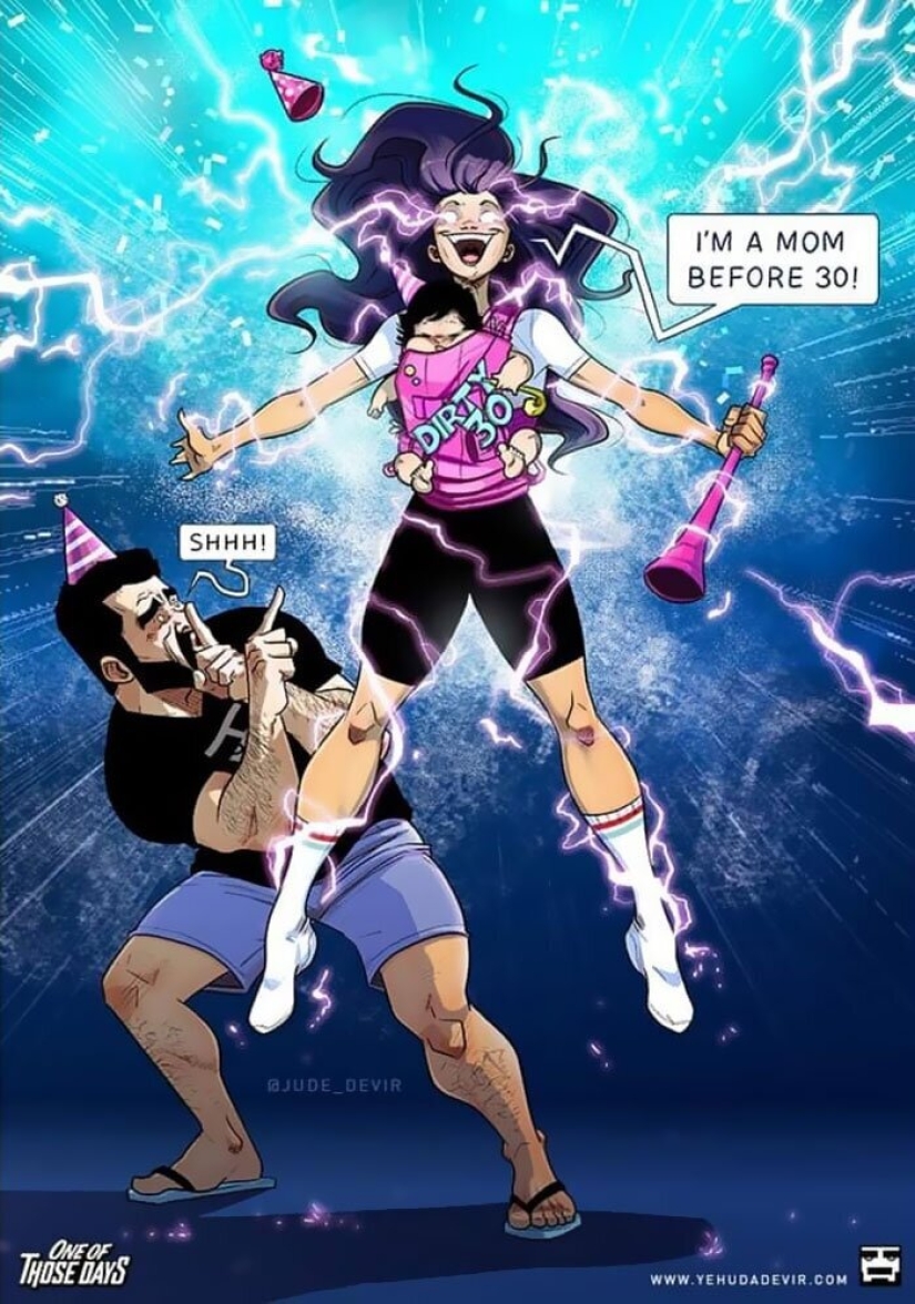 Joys and difficulties of parenthood: an artist from Israel draws comics about his wife and daughter