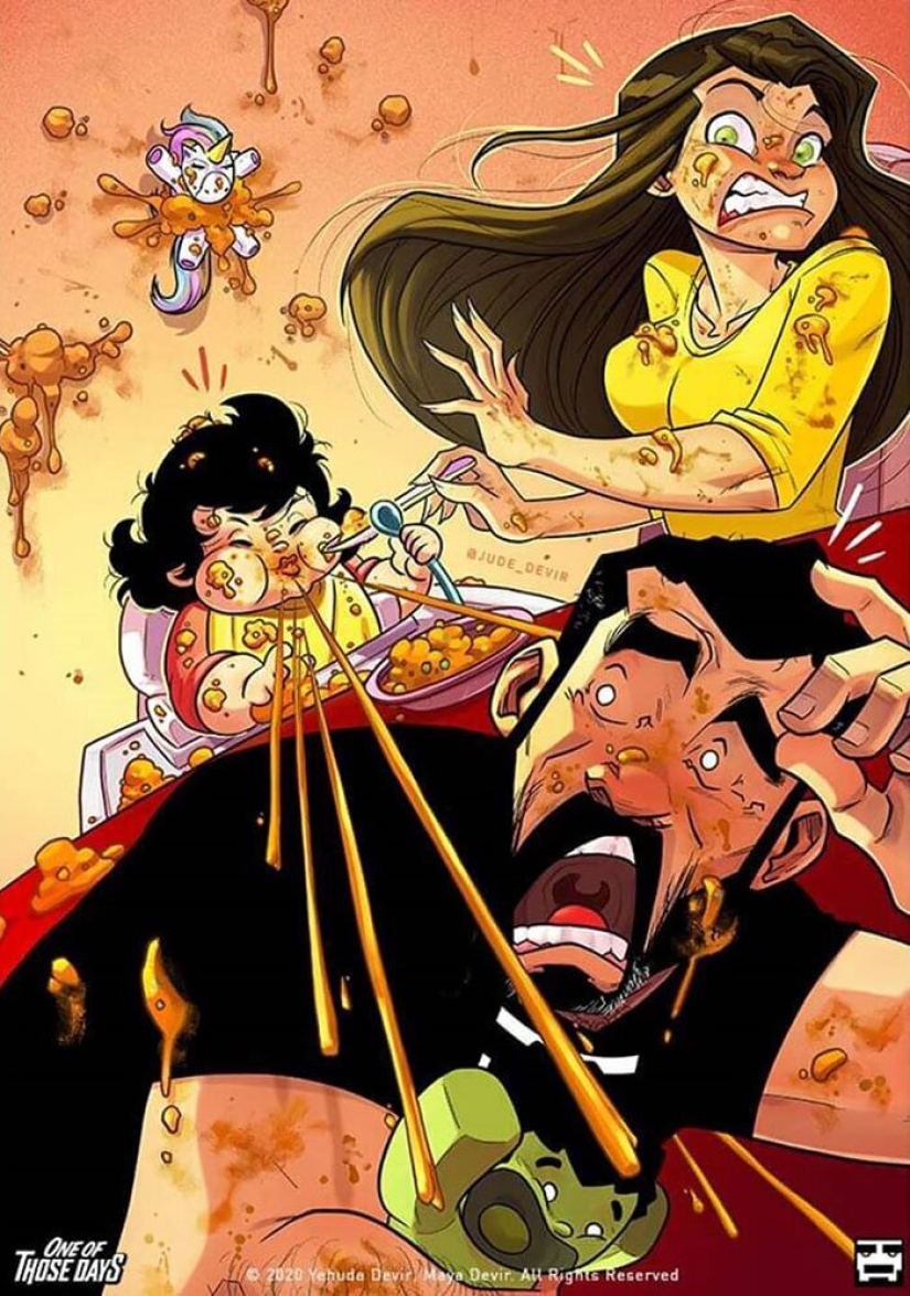 Joys and difficulties of parenthood: an artist from Israel draws comics about his wife and daughter