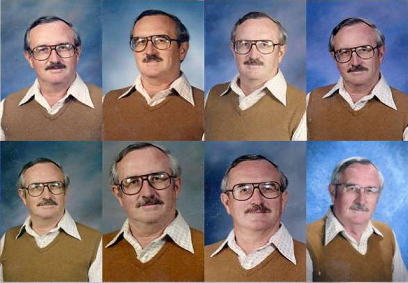 La maestra ha estado usando el mismo atuendo para tomar fotos con la clase durante 40 años seguidos