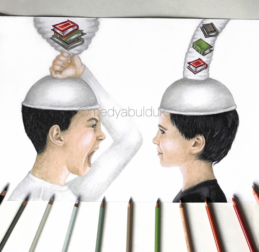 "La mayoría de nuestros problemas están solo en nuestras mentes": dibujos profundos que te hacen pensar