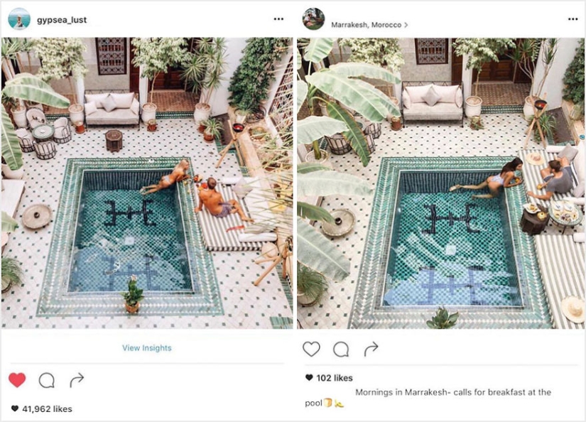 La pareja descubrió que alguien estaba copiando sus fotos exactamente de sus viajes a Instagram La pareja descubrió que alguien estaba copiando sus fotos exactamente de sus viajes a Instagram