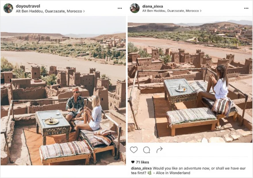La pareja descubrió que alguien estaba copiando sus fotos exactamente de sus viajes a Instagram La pareja descubrió que alguien estaba copiando sus fotos exactamente de sus viajes a Instagram