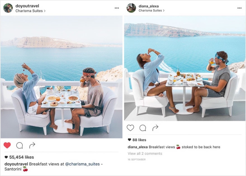 La pareja descubrió que alguien estaba copiando sus fotos exactamente de sus viajes a Instagram La pareja descubrió que alguien estaba copiando sus fotos exactamente de sus viajes a Instagram