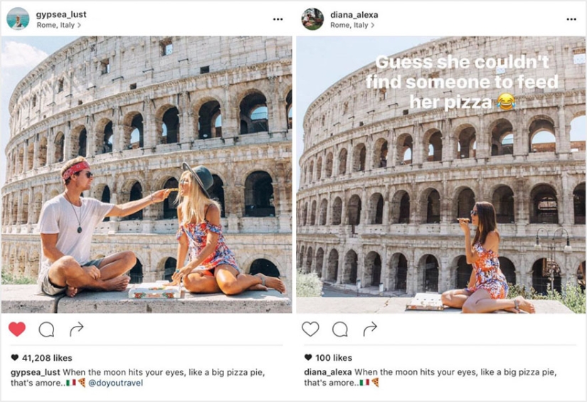 La pareja descubrió que alguien estaba copiando sus fotos exactamente de sus viajes a Instagram La pareja descubrió que alguien estaba copiando sus fotos exactamente de sus viajes a Instagram