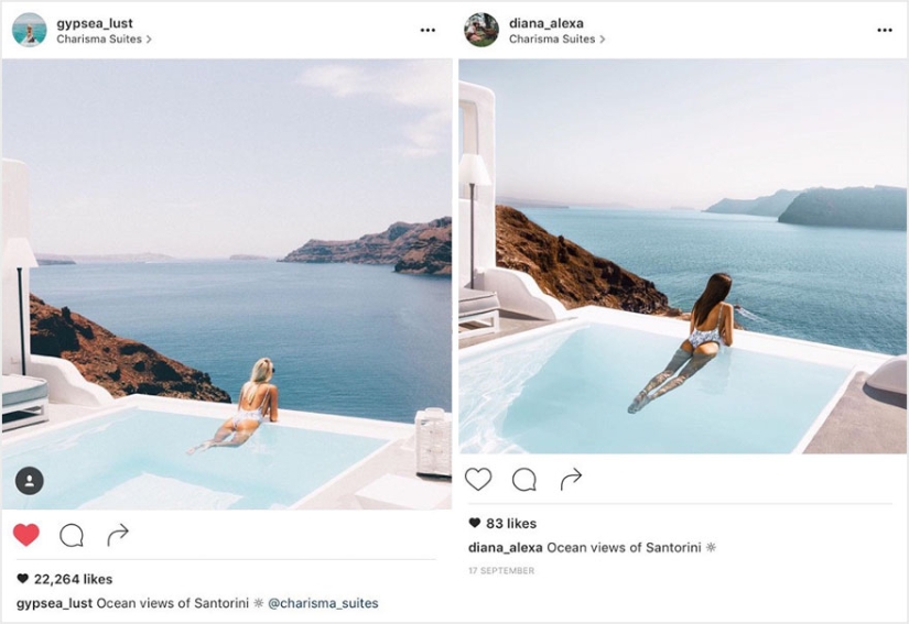 La pareja descubrió que alguien estaba copiando sus fotos exactamente de sus viajes a Instagram La pareja descubrió que alguien estaba copiando sus fotos exactamente de sus viajes a Instagram