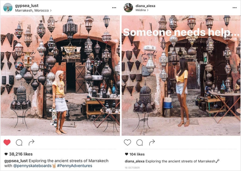 La pareja descubrió que alguien estaba copiando sus fotos exactamente de sus viajes a Instagram La pareja descubrió que alguien estaba copiando sus fotos exactamente de sus viajes a Instagram