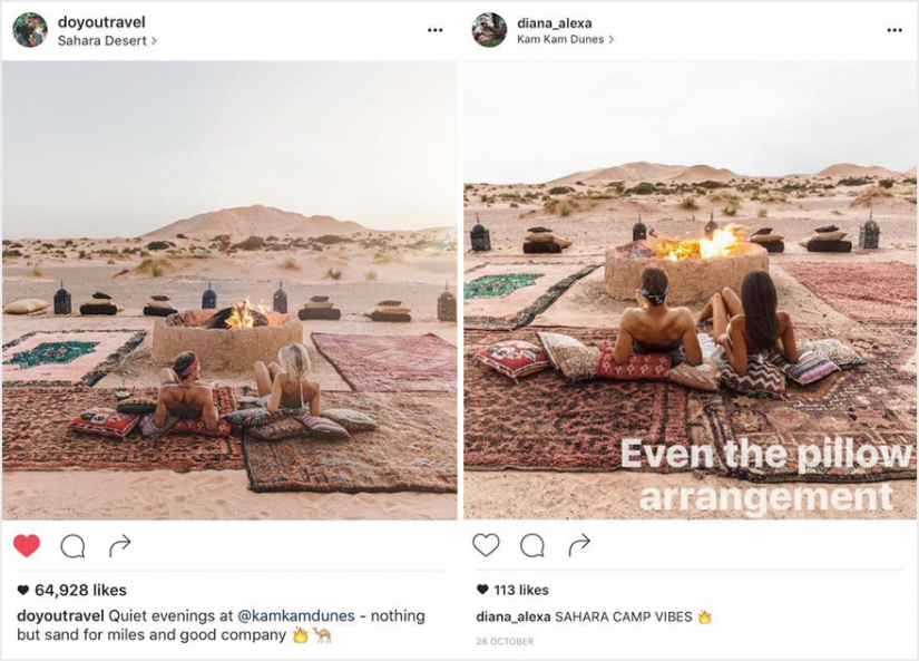 La pareja descubrió que alguien estaba copiando sus fotos exactamente de sus viajes a Instagram La pareja descubrió que alguien estaba copiando sus fotos exactamente de sus viajes a Instagram