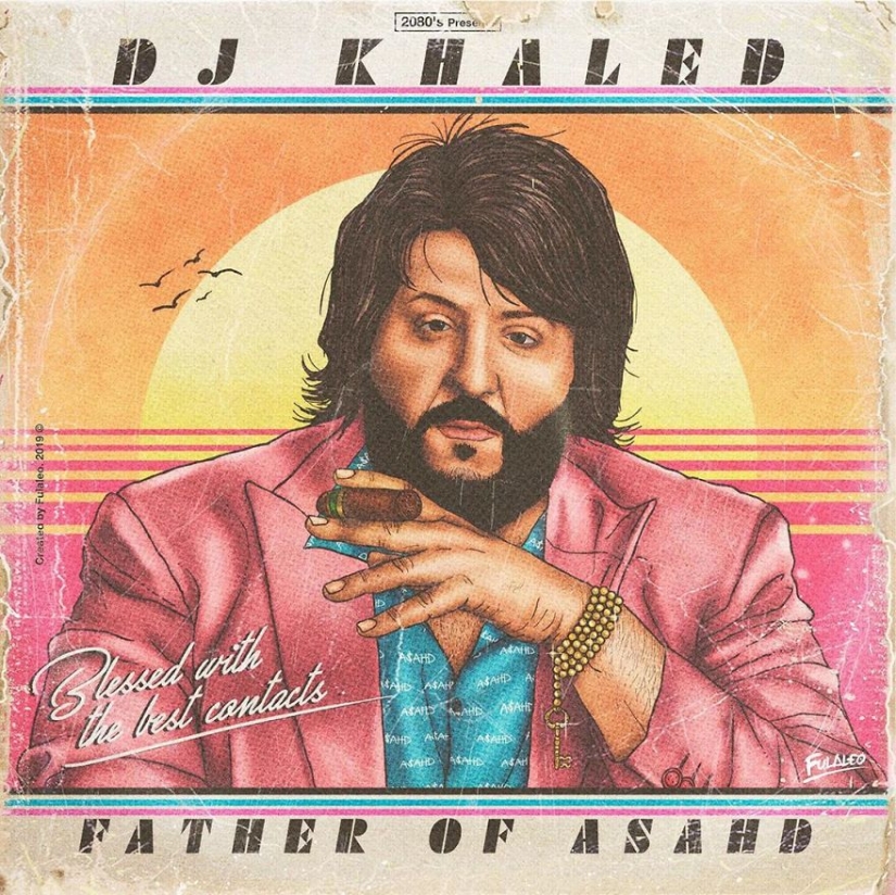 "¡Larga vida a mi bigote!": cómo se verían las estrellas modernas en los años 80