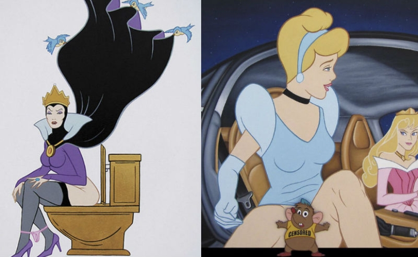 Las provocativas ilustraciones de personajes de Disney arruinarán tu infancia