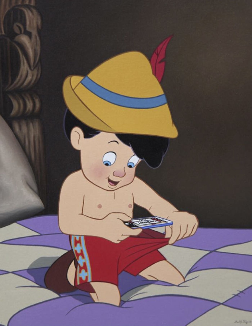 Las provocativas ilustraciones de personajes de Disney arruinarán tu infancia