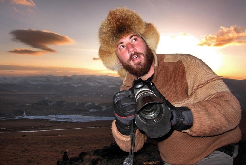Little harsh hunters with golden eagles