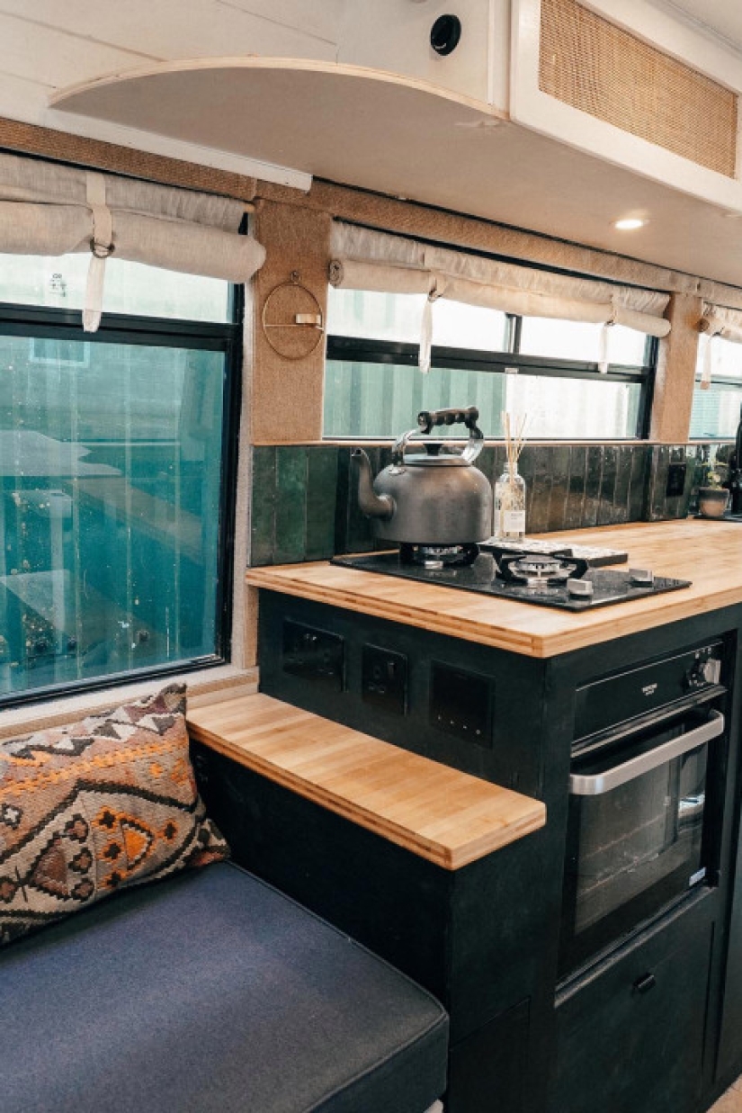 London-weary couple spend £15,500 converting outdated van into mobile home - and now work remotely three days a week to travel across the UK