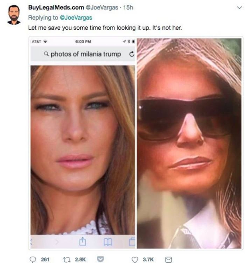 "Look at her nose and glasses": Internet users suspected that Melania Trump has a double "Look at her nose and glasses": Internet users suspected that Melania Trump has a double