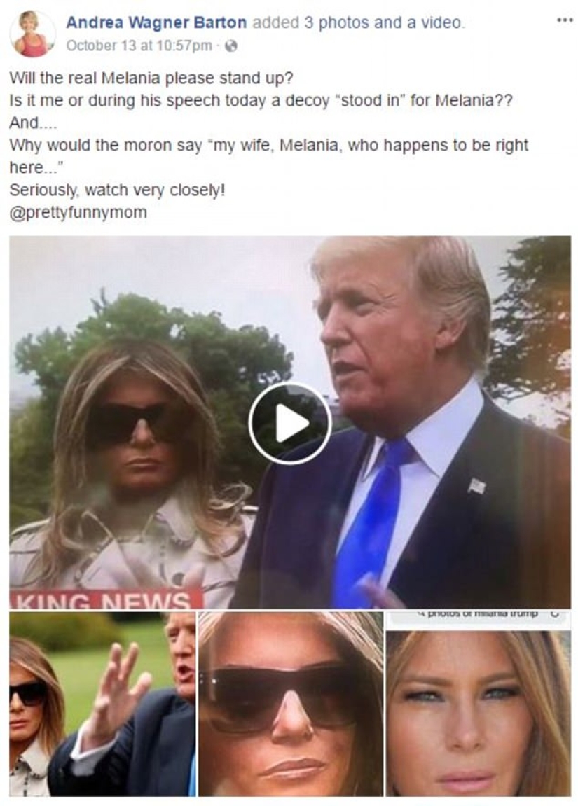 "Look at her nose and glasses": Internet users suspected that Melania Trump has a double "Look at her nose and glasses": Internet users suspected that Melania Trump has a double