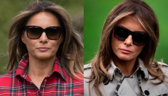 "Look at her nose and glasses": Internet users suspected that Melania Trump has a double "Look at her nose and glasses": Internet users suspected that Melania Trump has a double