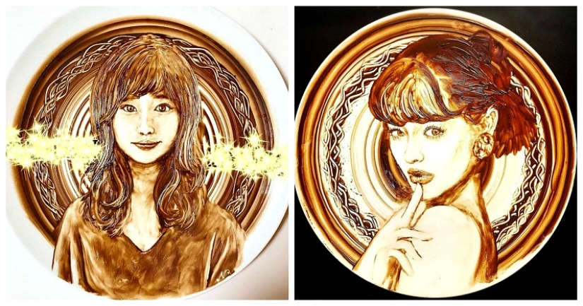 Los japoneses hacen de chocolate pinturas, y son hermosos