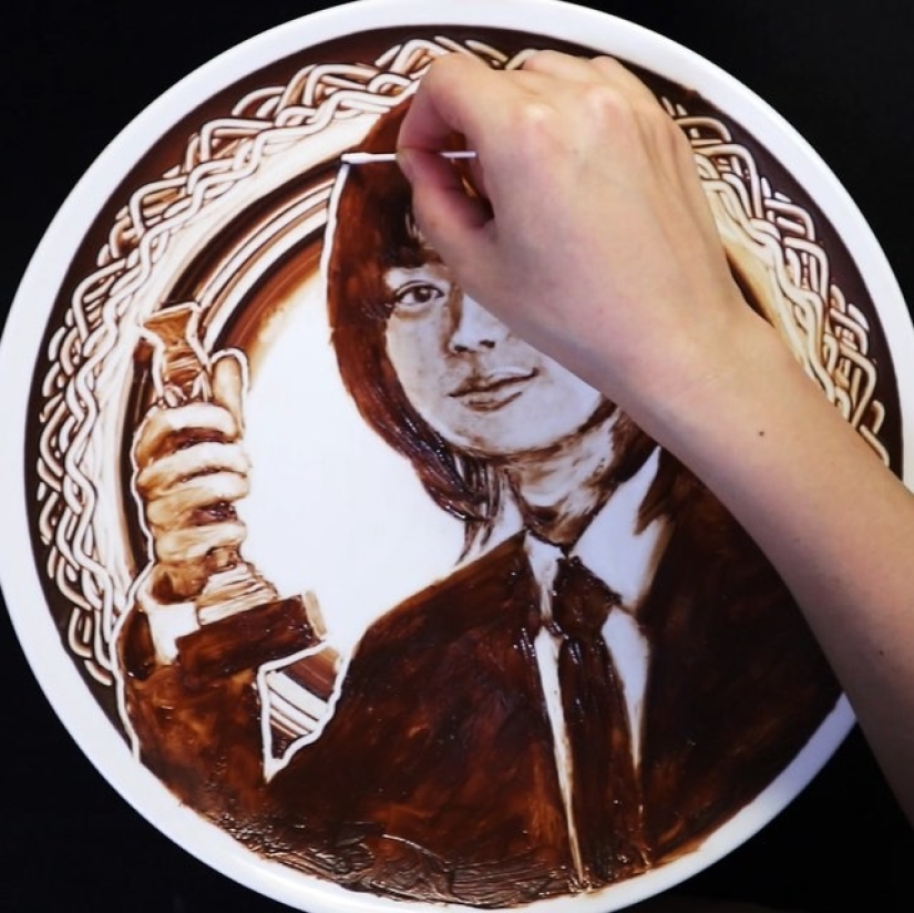 Los japoneses hacen de chocolate pinturas, y son hermosos