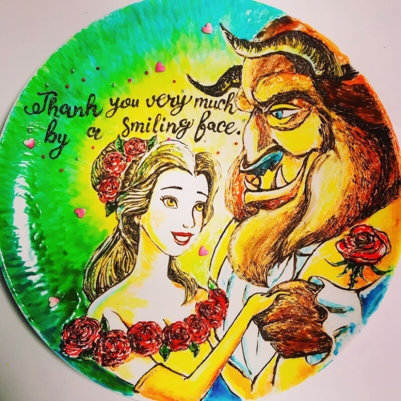 Los japoneses hacen de chocolate pinturas, y son hermosos