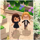 Los novios en cuarentena recrearon sus fotos de compromiso en el juego Animal Crossing