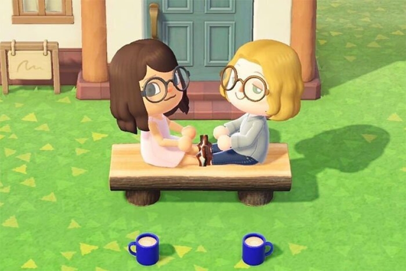 Los novios en cuarentena recrearon sus fotos de compromiso en el juego Animal Crossing
