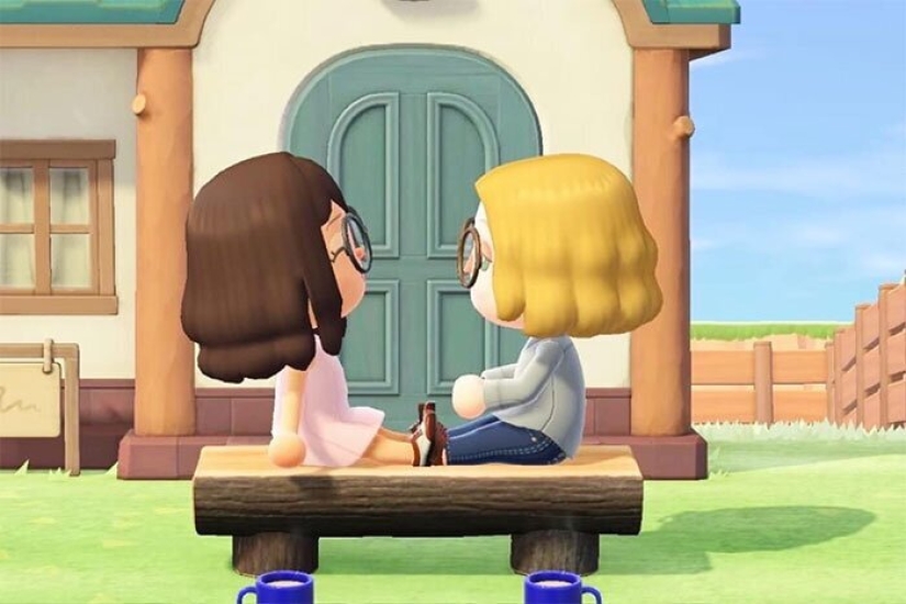Los novios en cuarentena recrearon sus fotos de compromiso en el juego Animal Crossing