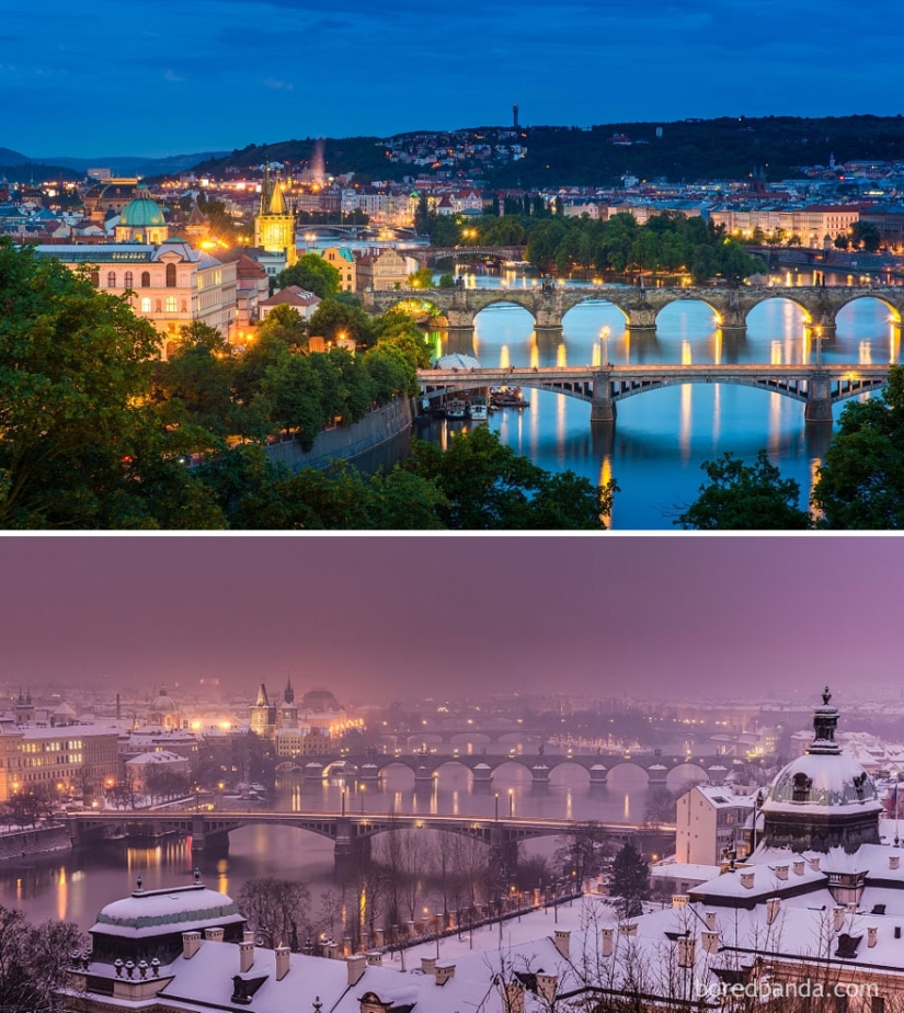 Magical pictures of picturesque places before and during winter