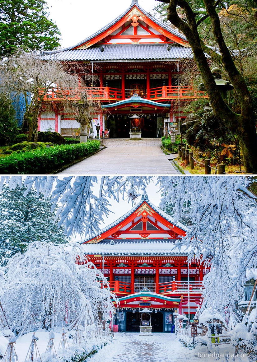 Magical pictures of picturesque places before and during winter