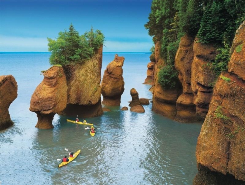 Maravilla natural-Rocas Hopewell en la Bahía de Fundy