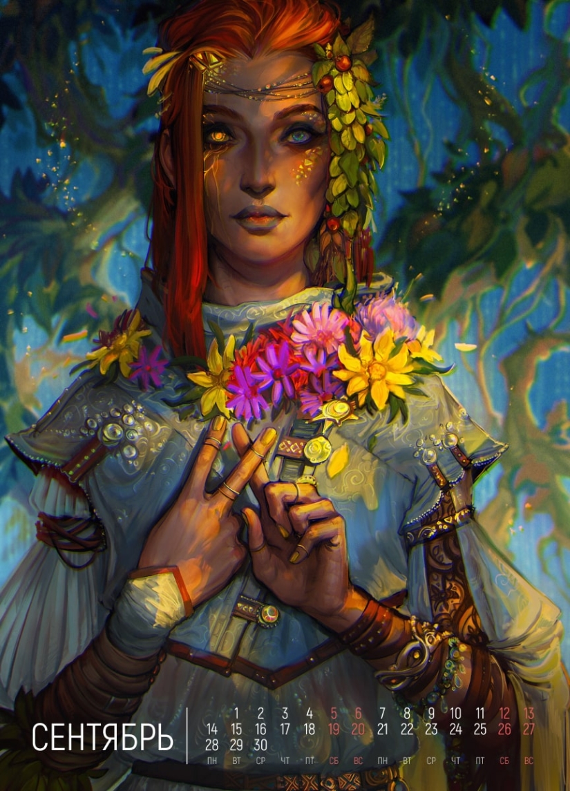 Meses revividos: un artista de Rusia dibujó un calendario con niñas: las estaciones Meses revividos: un artista de Rusia dibujó un calendario con niñas: las estaciones