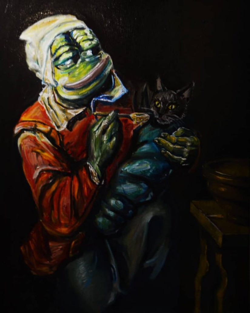 Michelangelo: an artist from St. Petersburg creates copies of world masterpieces with an Internet meme Michelangelo: an artist from St. Petersburg creates copies of world masterpieces with an Internet meme