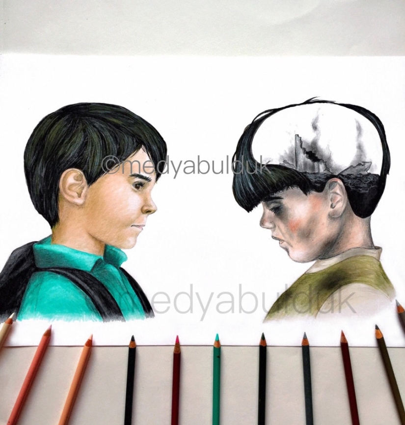 "Most of our problems are only in our minds": deep drawings that make you think