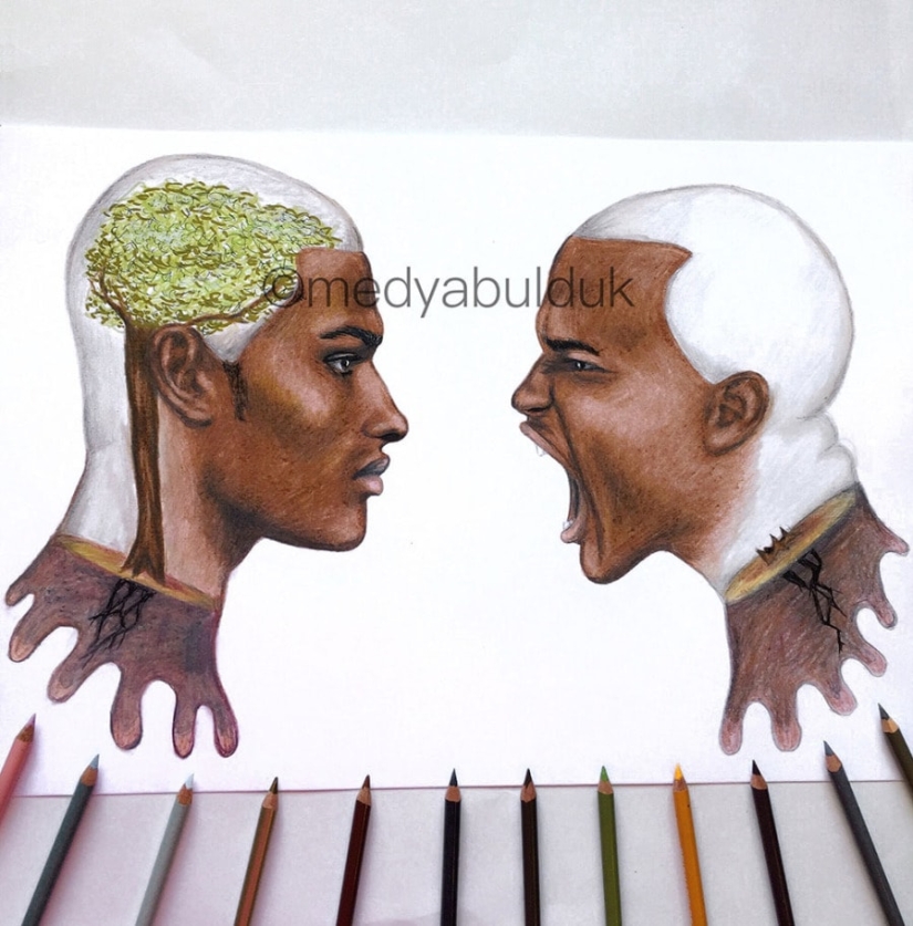 "Most of our problems are only in our minds": deep drawings that make you think