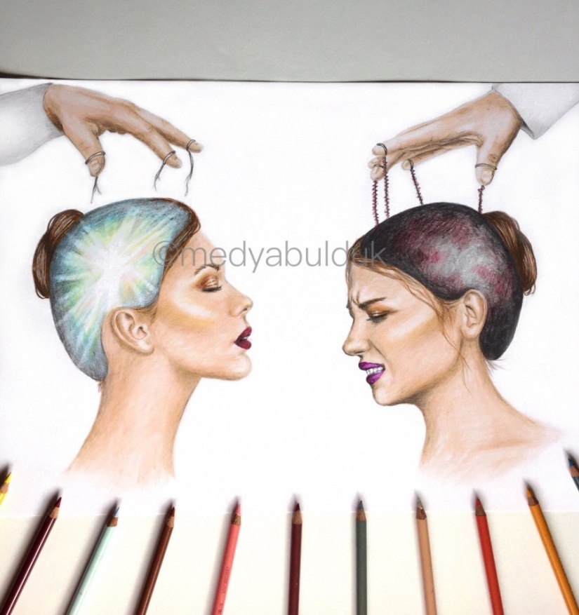 "Most of our problems are only in our minds": deep drawings that make you think