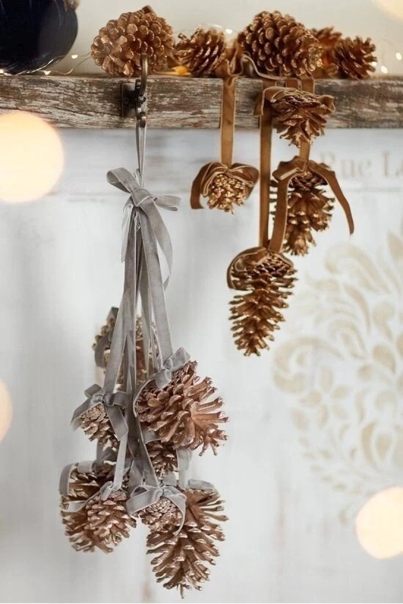 Más geniales ideas de decoraciones de Navidad de los conos y ramitas Más geniales ideas de decoraciones de Navidad de los conos y ramitas