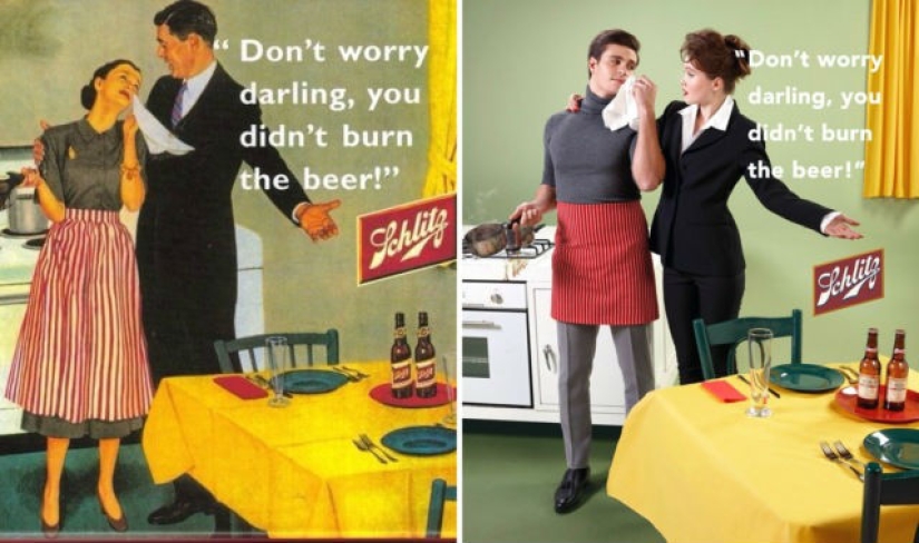 "Muéstrale que es un mundo de mujeres": un fotógrafo libanés reemplazó a las mujeres en un viejo anuncio sexista con hombres "Muéstrale que es un mundo de mujeres": un fotógrafo libanés reemplazó a las mujeres en un viejo anuncio sexista con hombres