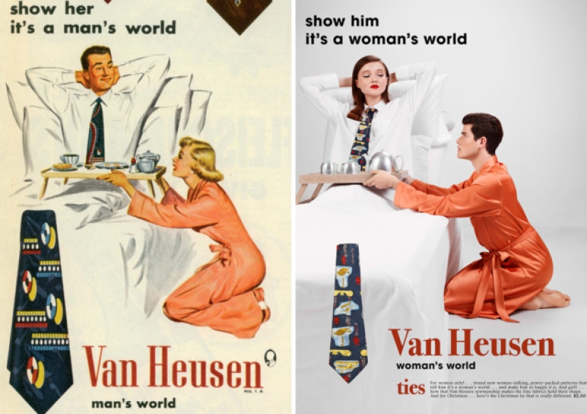 "Muéstrale que es un mundo de mujeres": un fotógrafo libanés reemplazó a las mujeres en un viejo anuncio sexista con hombres "Muéstrale que es un mundo de mujeres": un fotógrafo libanés reemplazó a las mujeres en un viejo anuncio sexista con hombres