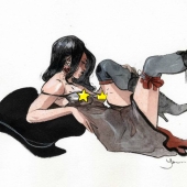 Mujeres francesas sexys en acuarelas del artista Yannick Corbeau